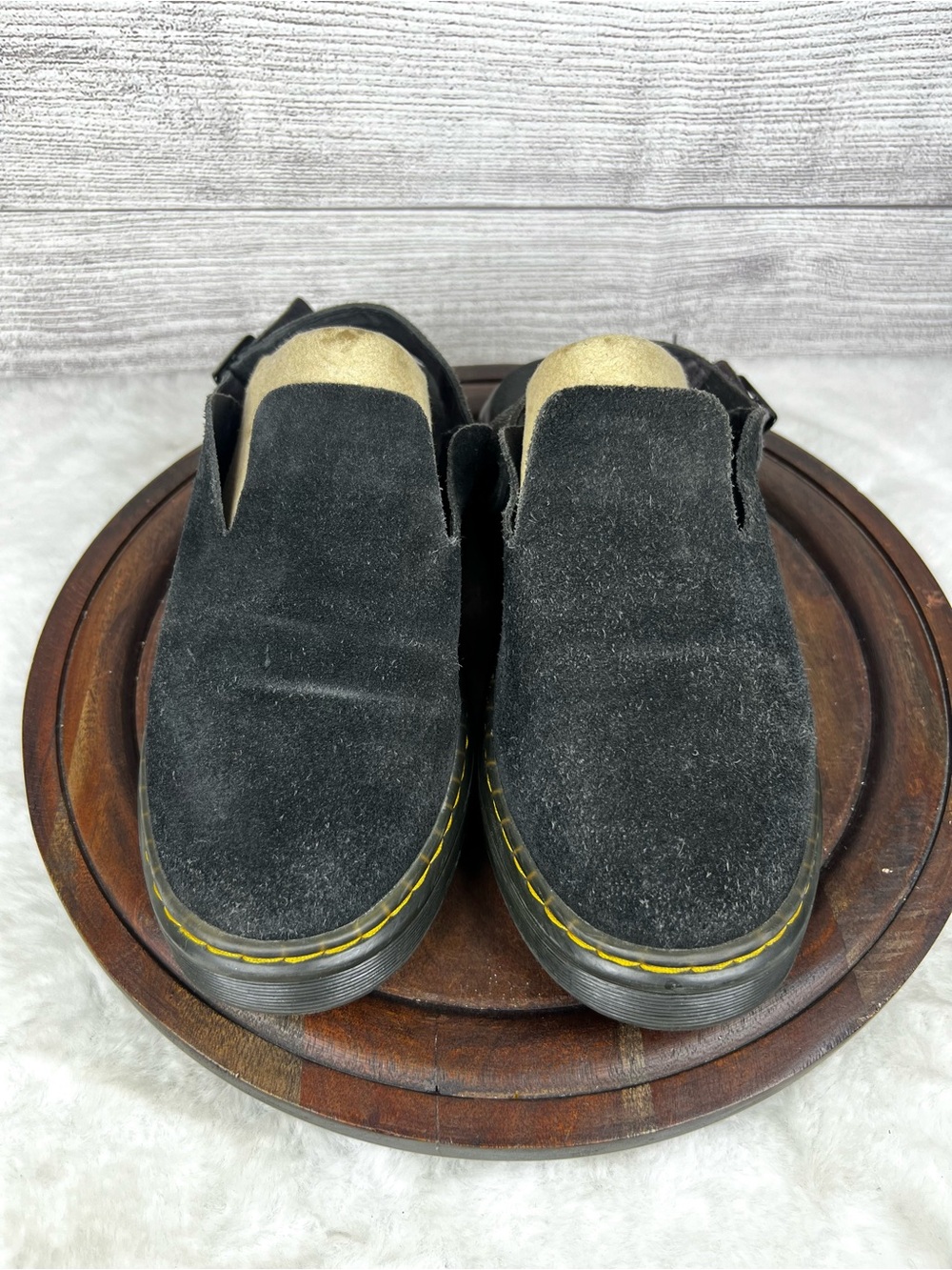 Dr. Martens Carlson Black Suede Slingback Mules Clogs Shoes Mens 7/ Women’s 8 - Picture 3 of 12